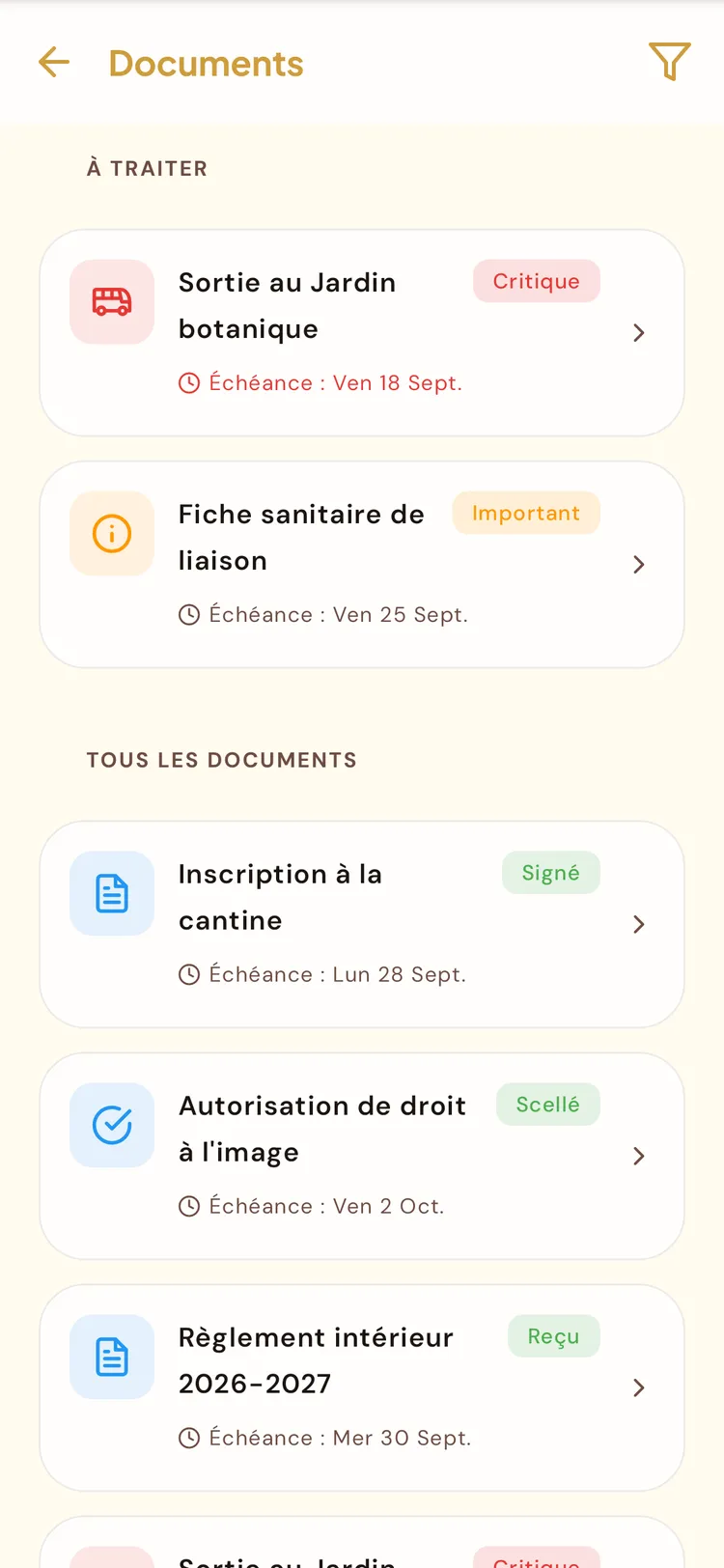 Documents à signer et documents signés dans BeeNet